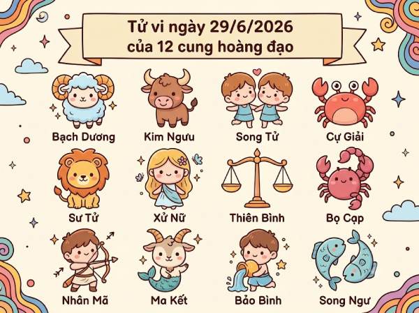 Tổng quan vận khí ngày 29/06/2026