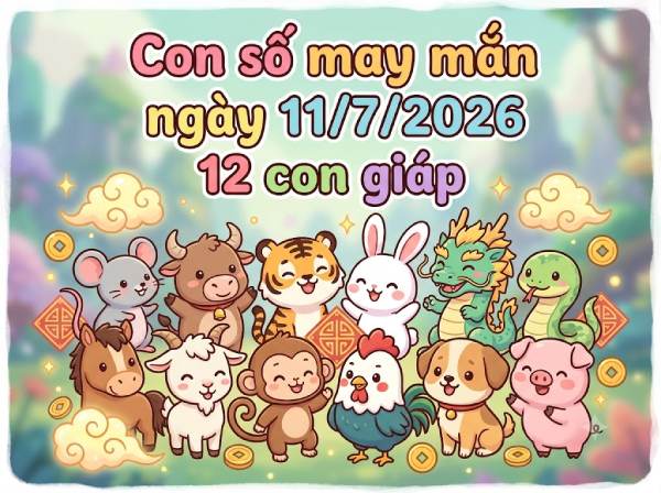 Con số may mắn ngày 11/07/2026 thứ 7 12 cung hoàng đạo