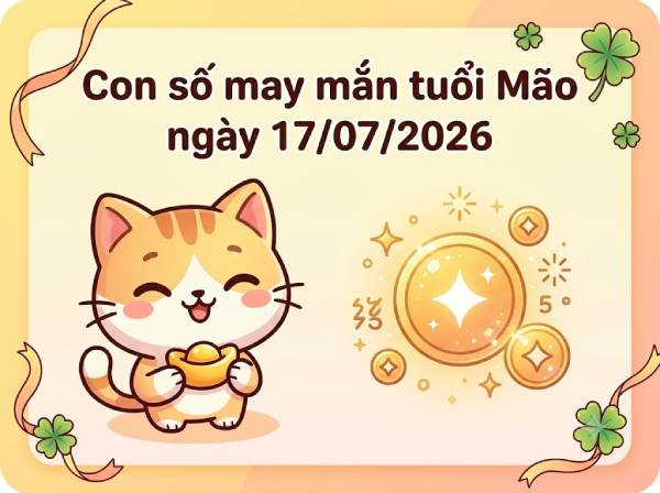 Tham khảo con số may mắn ngày 17/07 kích tài lộc tuổi Mão